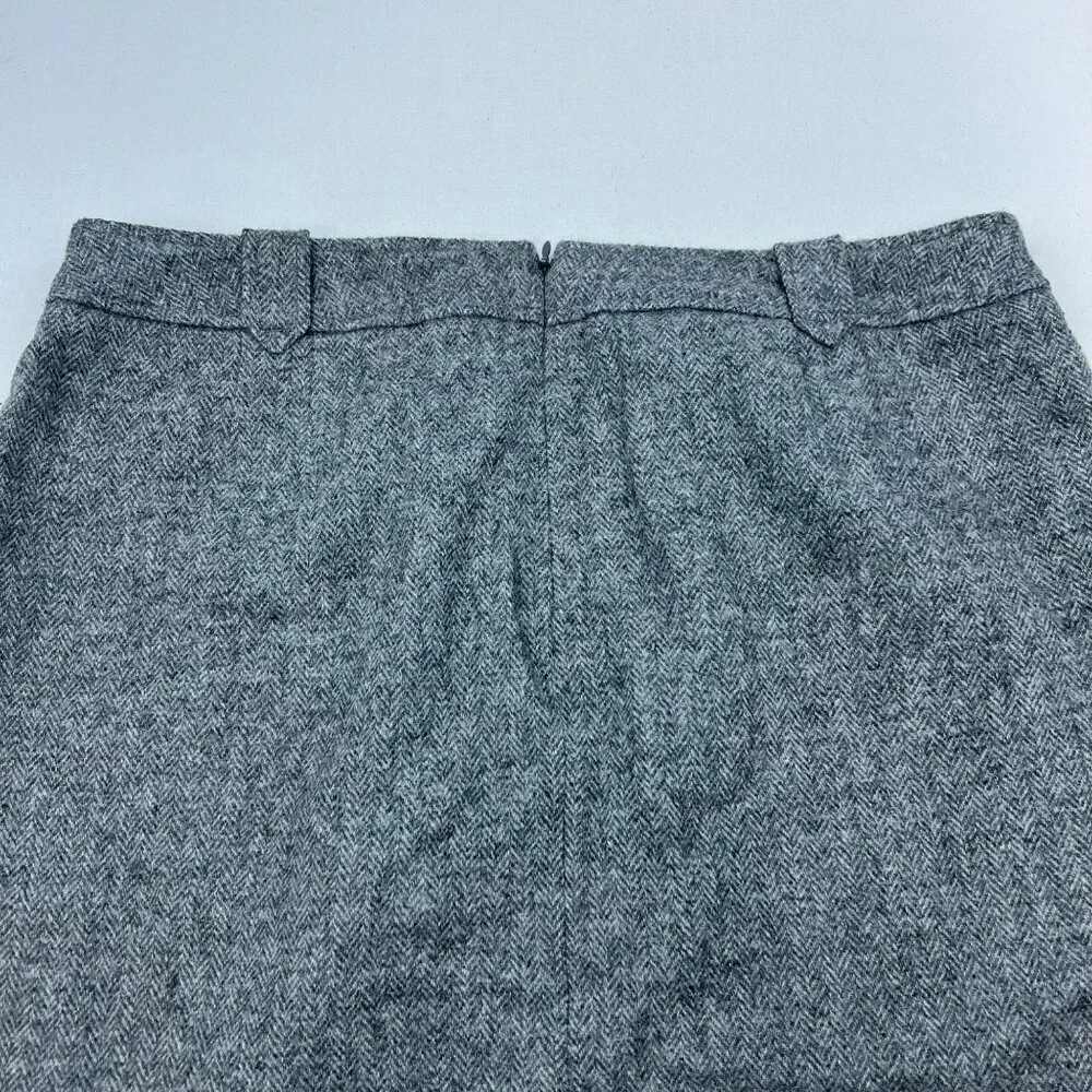 Talbots Womens Wool Blend A-Line Skirt Above Knee Gray Size 16P Zip